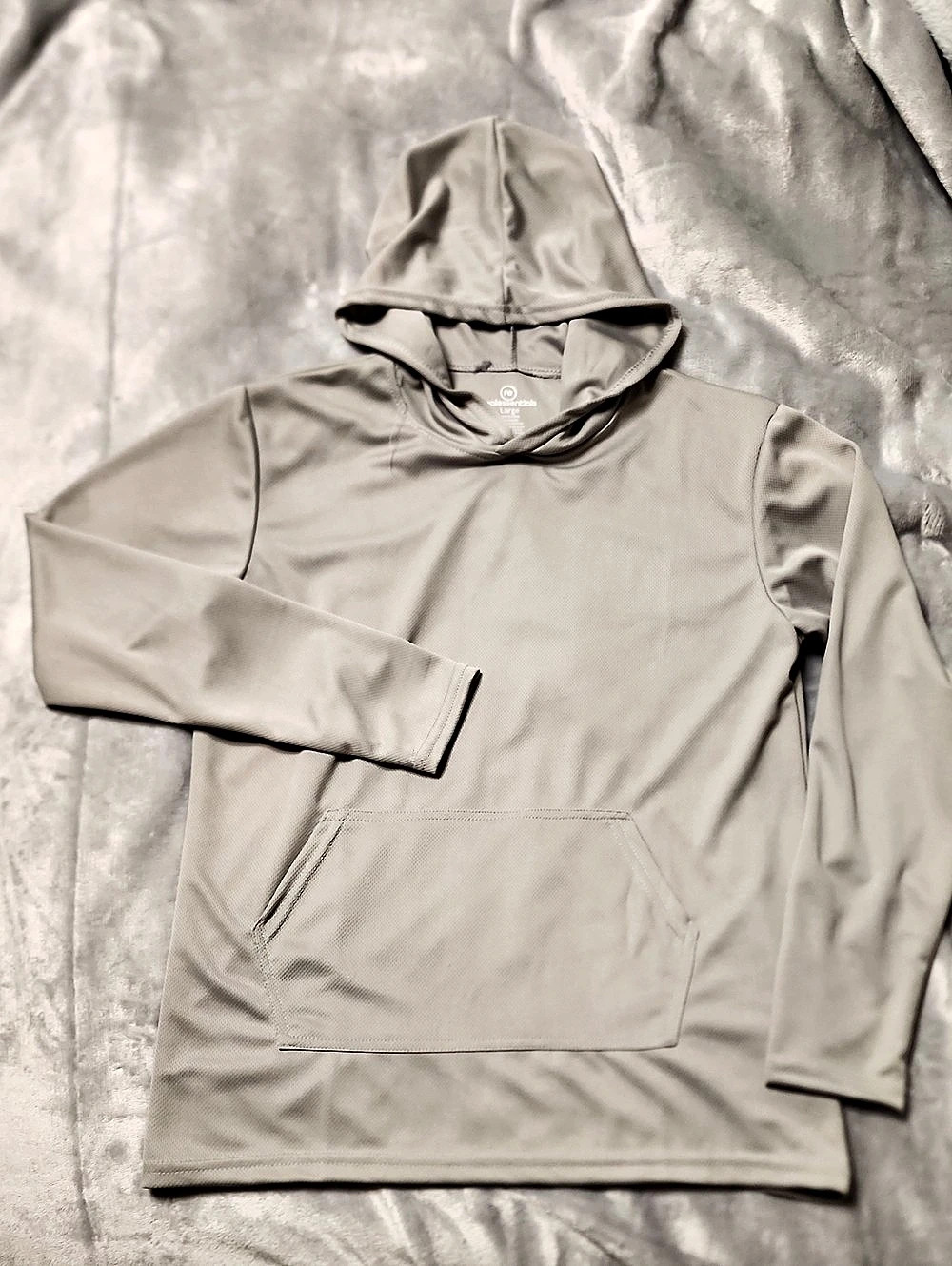 Boys Light Weight Long Sleeve Pullover Hoodie in Gray Size Large